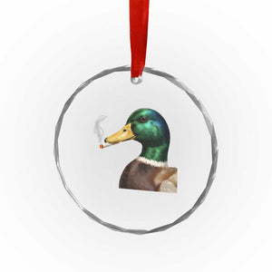 Smoking Mallard Meme Graphic Crystal Glass Ornament Chaotic Funny Wild Duck Attitude Viral Internet Humor TS02 Print Your Wear