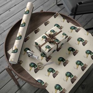 Smoking Mallard Meme Graphic Wrapping Paper Roll Chaotic Funny Wild Duck Attitude Viral Internet Humor TS02 Beige Print Your Wear