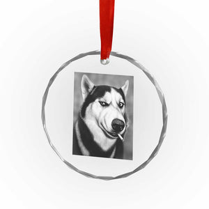 Smoking Siberian Husky Meme Crystal Glass Ornament Funny Dog Face Gift For Dog Lovers TS12 Print Your Wear