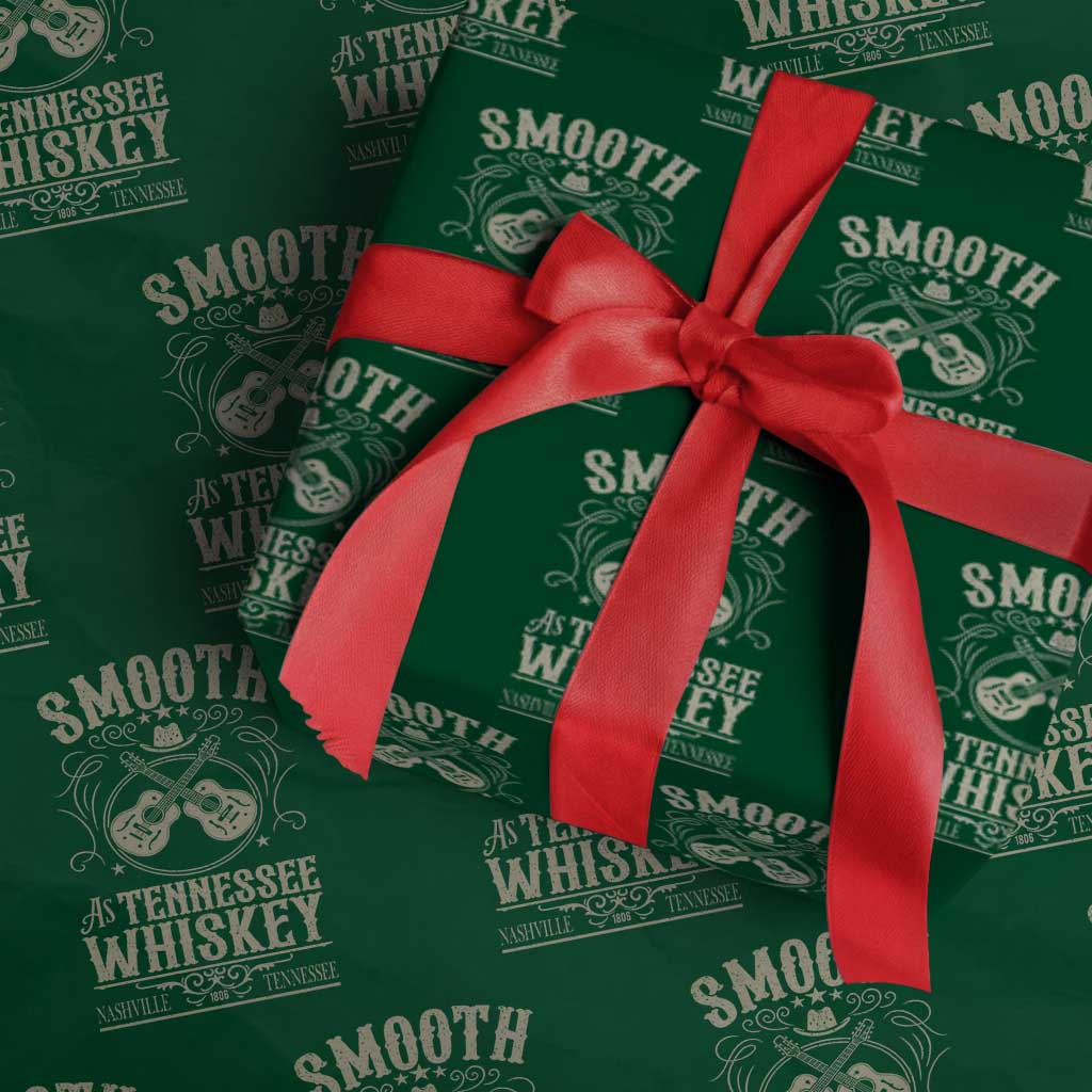 Smooth As Tennessee Whiskey Wrapping Paper Roll Country Music Guitar Drinking Addict TS02 Green Print Your Wear