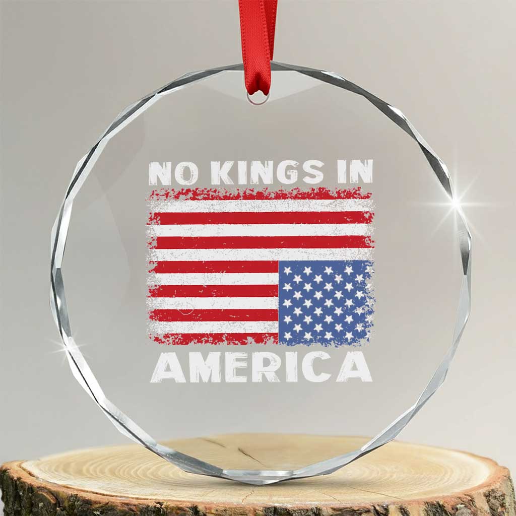 Snarky No Kings In America Crystal Glass Ornament 86 47 No Faux King Way US Flag Upside Down TS10 Transparent Glass 3'' Circle Print Your Wear