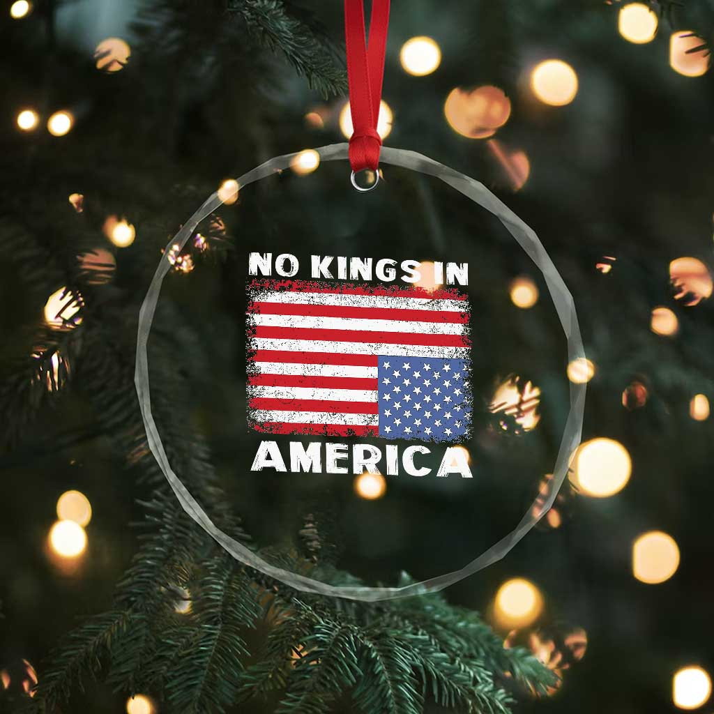 Snarky No Kings In America Crystal Glass Ornament 86 47 No Faux King Way US Flag Upside Down TS10 Print Your Wear