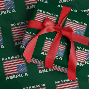 Snarky No Kings In America Wrapping Paper Roll 86 47 No Faux King Way US Flag Upside Down TS10 Green Print Your Wear