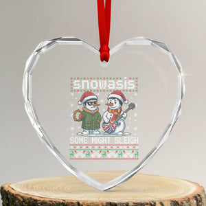 Snowasis Some Might Sleigh Heart Crystal Glass Ornament Funny Christmas Snowmen Rock Band Parody TS11 Transparent Glass 3'' Heart Print Your Wear