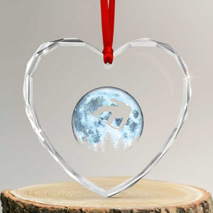 Snowboard Moon Snowboarding Winter Sports Heart Crystal Glass Ornament TS11 Transparent Glass 3'' Heart Print Your Wear