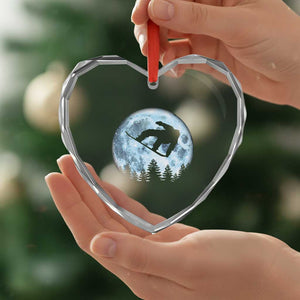 Snowboard Moon Snowboarding Winter Sports Heart Crystal Glass Ornament TS11 Print Your Wear