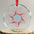 Snowflake Candy Cane Crystal Glass Ornament TS09 Transparent Glass 3'' Circle Print Your Wear