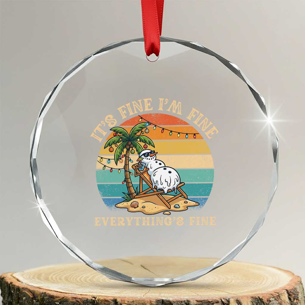 Snowman in july Crystal Glass Ornament Hawaian Beach Vacation Christmas in July TS14 Transparent Glass 3'' Circle Print Your Wear