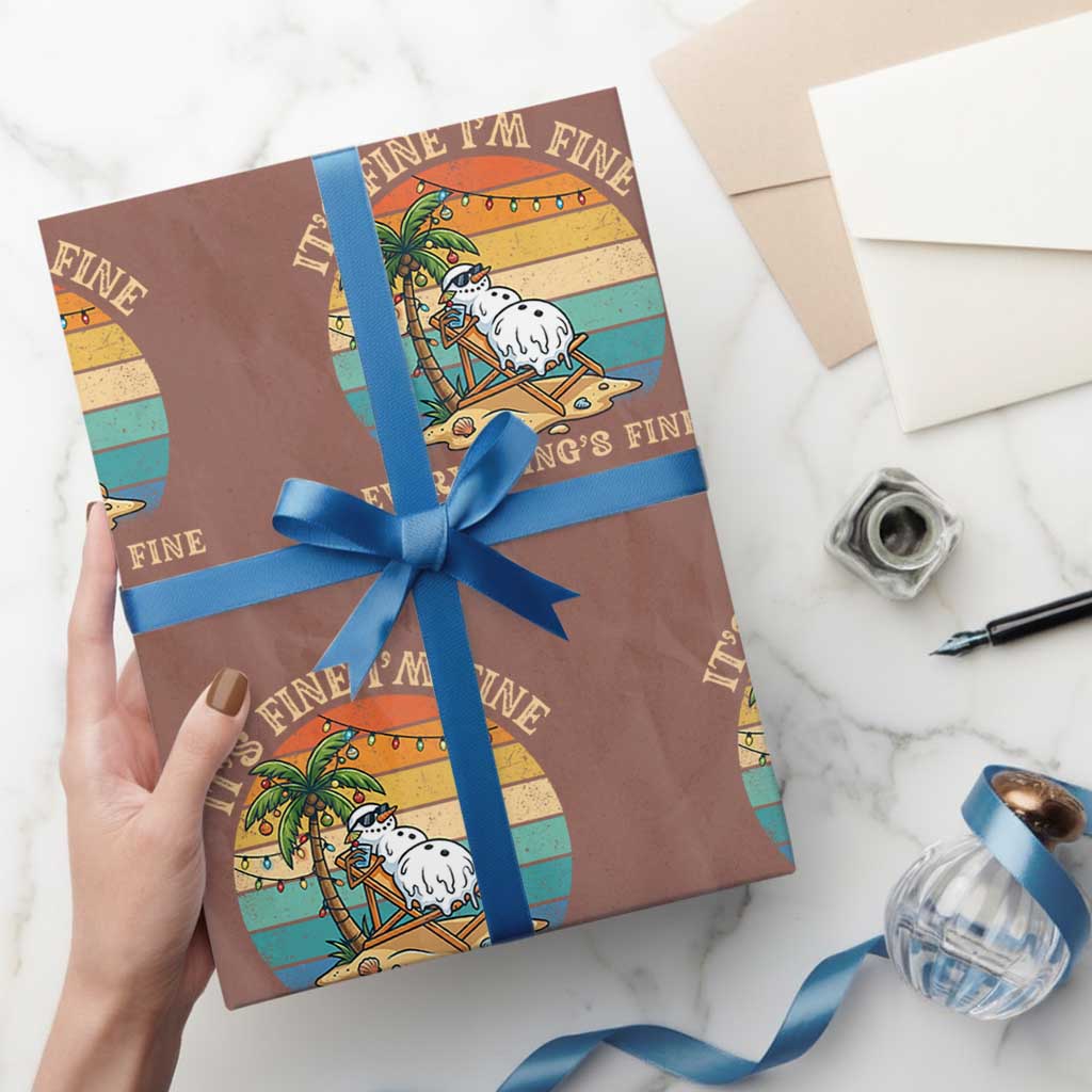 Snowman in july Wrapping Paper Roll Hawaian Beach Vacation Christmas in July