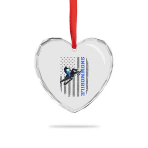 Snowmobile American Flag Snowcross Riding Winter Sport Heart Crystal Glass Ornament TS11 Print Your Wear