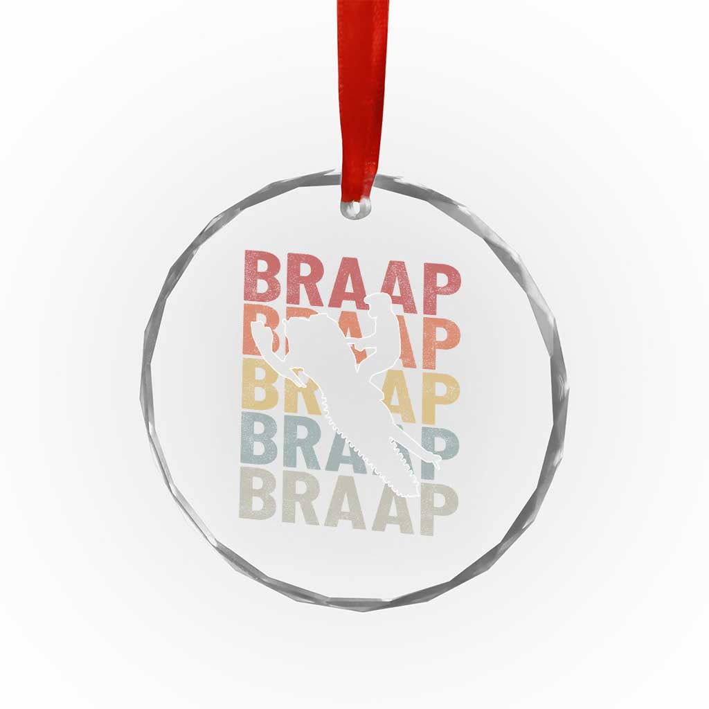 Snowmobile Braaap Crystal Glass Ornament Retro Snowcross Snow Sled Winter Sport TS11 Print Your Wear