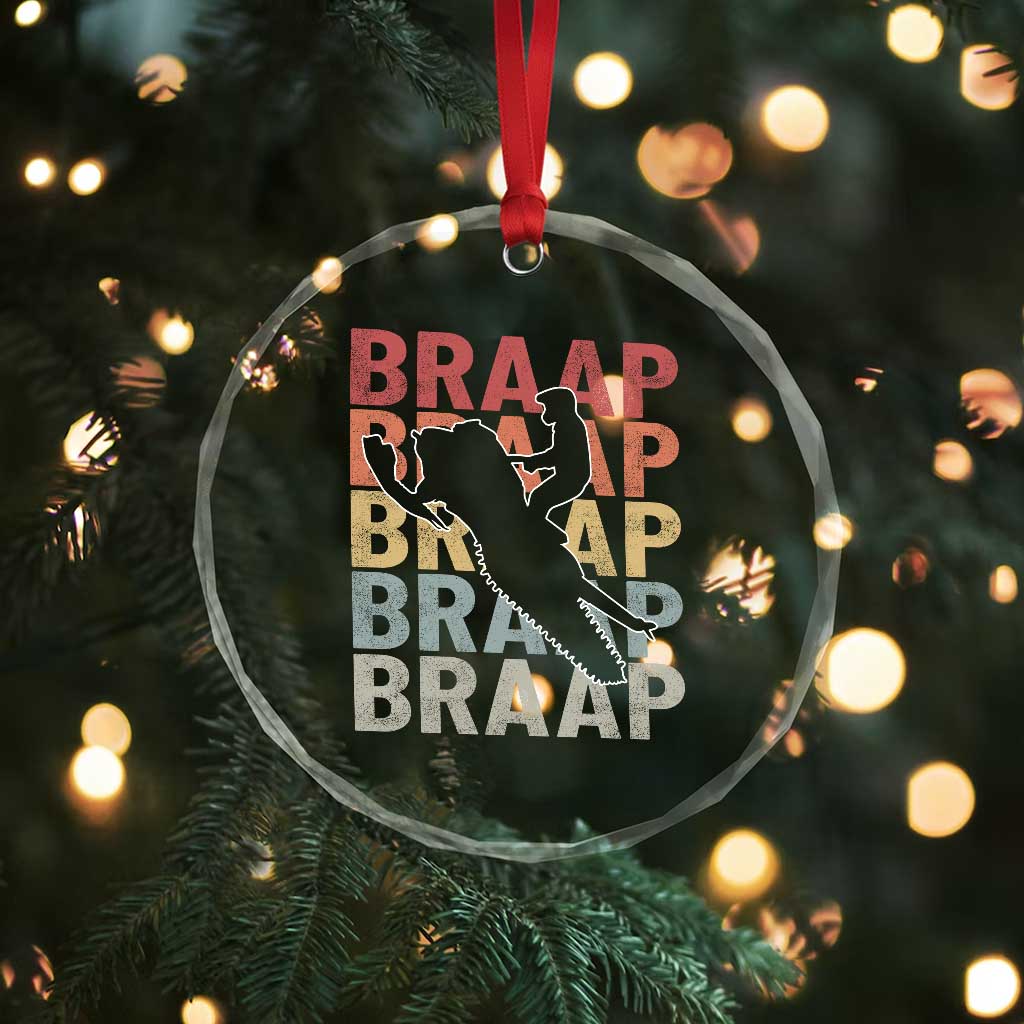 Snowmobile Braaap Crystal Glass Ornament Retro Snowcross Snow Sled Winter Sport TS11 Print Your Wear