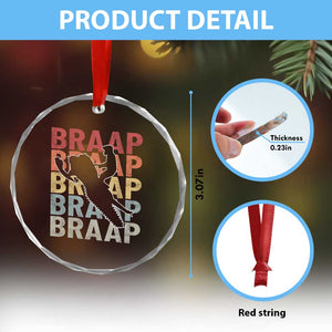 Snowmobile Braaap Crystal Glass Ornament Retro Snowcross Snow Sled Winter Sport TS11 Print Your Wear