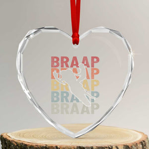 Snowmobile Braaap Heart Crystal Glass Ornament Retro Snowcross Snow Sled Winter Sport TS11 Transparent Glass 3'' Heart Print Your Wear