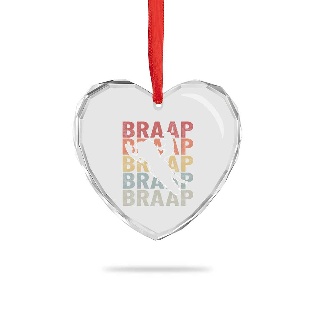 Snowmobile Braaap Heart Crystal Glass Ornament Retro Snowcross Snow Sled Winter Sport TS11 Print Your Wear
