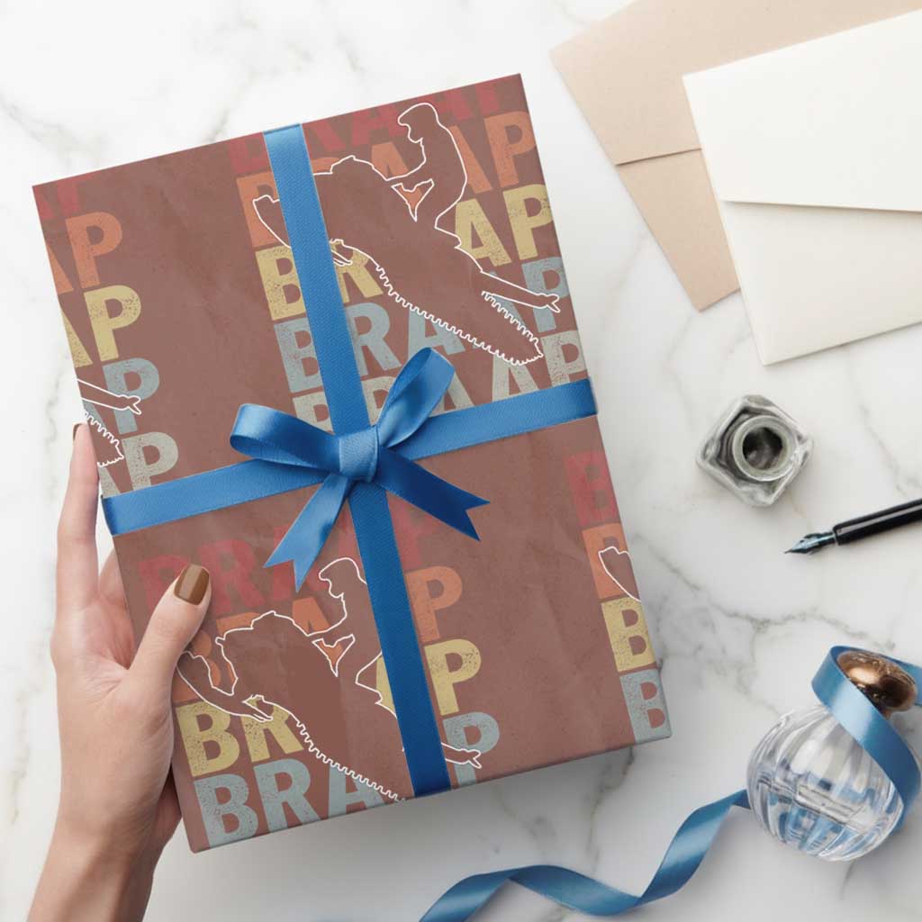 Snowmobile Braaap Wrapping Paper Roll Retro Snowcross Snow Sled Winter Sport TS11 Mocha Print Your Wear