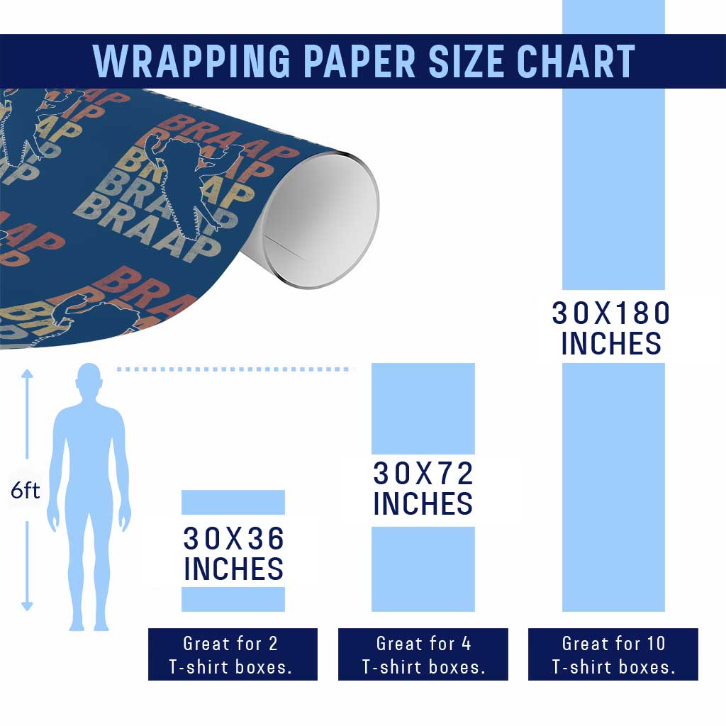 Snowmobile Braaap Wrapping Paper Roll Retro Snowcross Snow Sled Winter Sport TS11 Print Your Wear