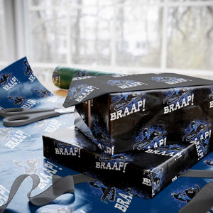 Snowmobile Braaap Wrapping Paper Roll Snowcross Snow Sled Extreme Outdoor Winter Sports TS11 Black Print Your Wear