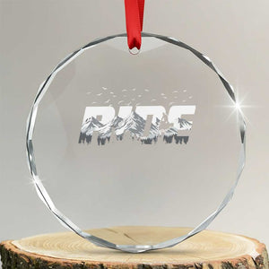 Snowmobile Ride Motor Sled Racing Winter Mountain Sports Fan Crystal Glass Ornament TS11 Transparent Glass 3'' Circle Print Your Wear