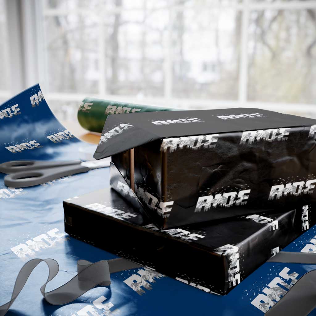 Snowmobile Ride Motor Sled Racing Winter Mountain Sports Fan Wrapping Paper Roll TS11 Black Print Your Wear