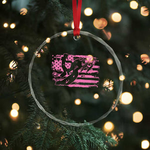 Snowmobile Snowcross Girls Pink American Flag Crystal Glass Ornament TS11 Print Your Wear
