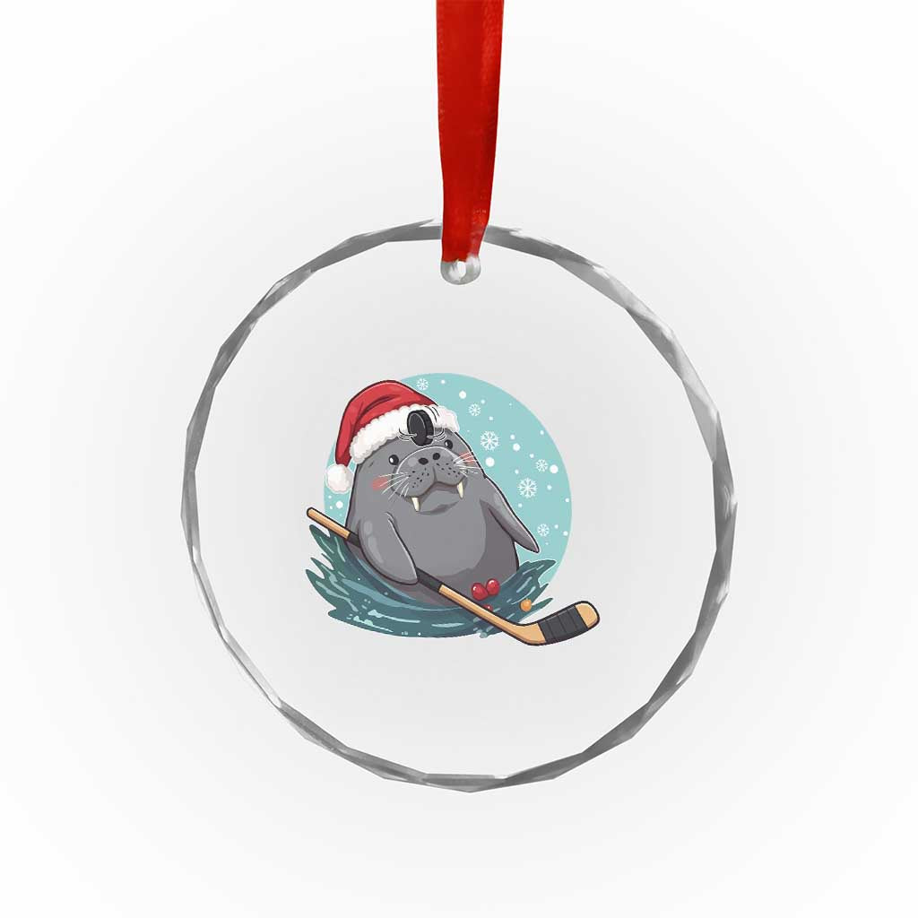 Snowy Seal Ice Hockey Lover Crystal Glass Ornament Funny Christmas Gift TS12 Print Your Wear