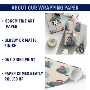 Snowy Seal Ice Hockey Lover Wrapping Paper Roll Funny Christmas Gift TS12 Print Your Wear