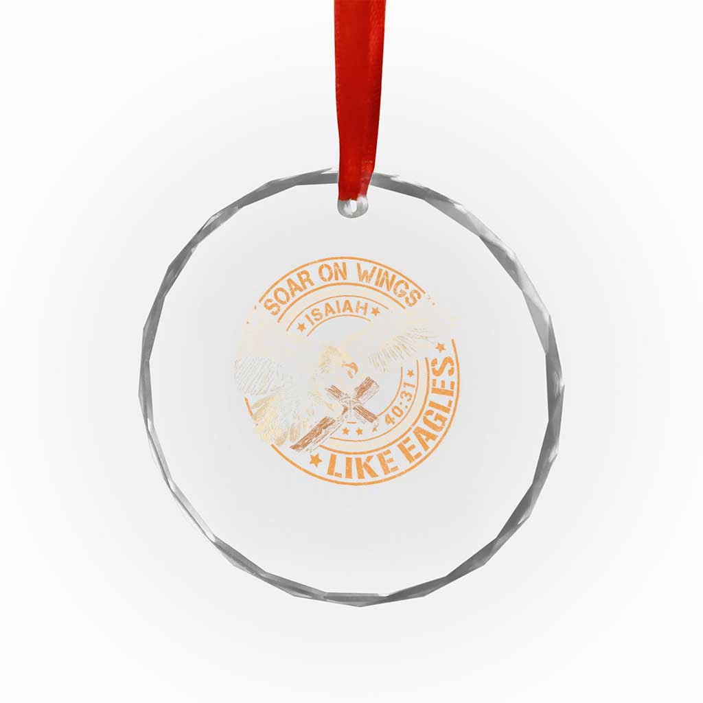 Soar On Wings Like Eagles Christian Crystal Glass Ornament Isaiah 40 31 Bible Verse TS11 Print Your Wear