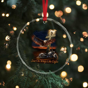 Soar On Wings Like Eagles Christian Crystal Glass Ornament Isaiah 40:31 Bible Verse Faith Motorcycle TS11 Print Your Wear