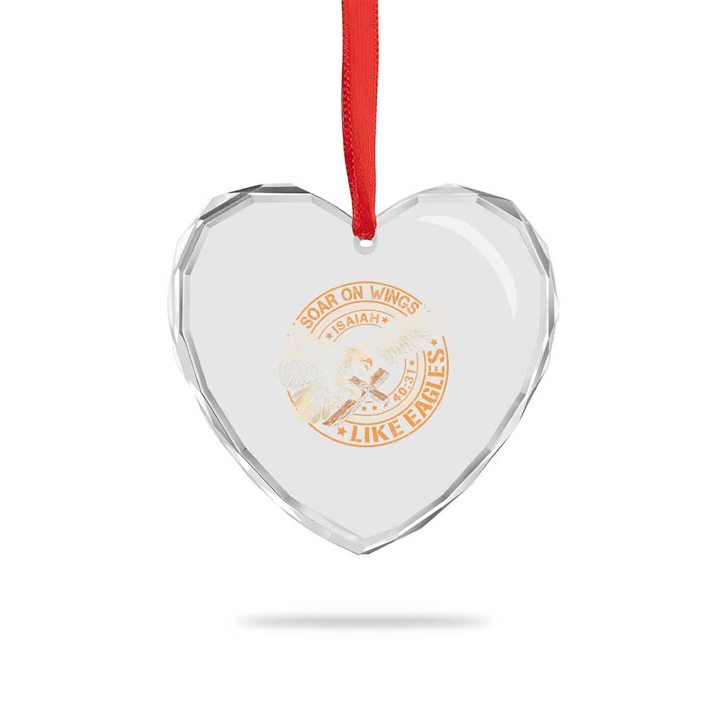 Soar On Wings Like Eagles Christian Heart Crystal Glass Ornament Isaiah 40 31 Bible Verse TS11 Print Your Wear