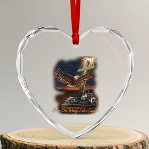 Soar On Wings Like Eagles Christian Heart Crystal Glass Ornament Isaiah 40:31 Bible Verse Faith Motorcycle TS11 Transparent Glass 3'' Heart Print Your Wear