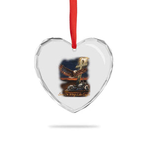 Soar On Wings Like Eagles Christian Heart Crystal Glass Ornament Isaiah 40:31 Bible Verse Faith Motorcycle TS11 Print Your Wear