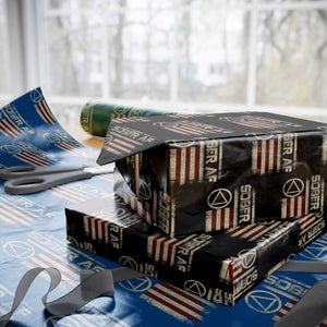 Sober AF Wrapping Paper Roll Alcoholism Addiction Recovery Rehabilitation Vintage American Flag TS11 Black Print Your Wear