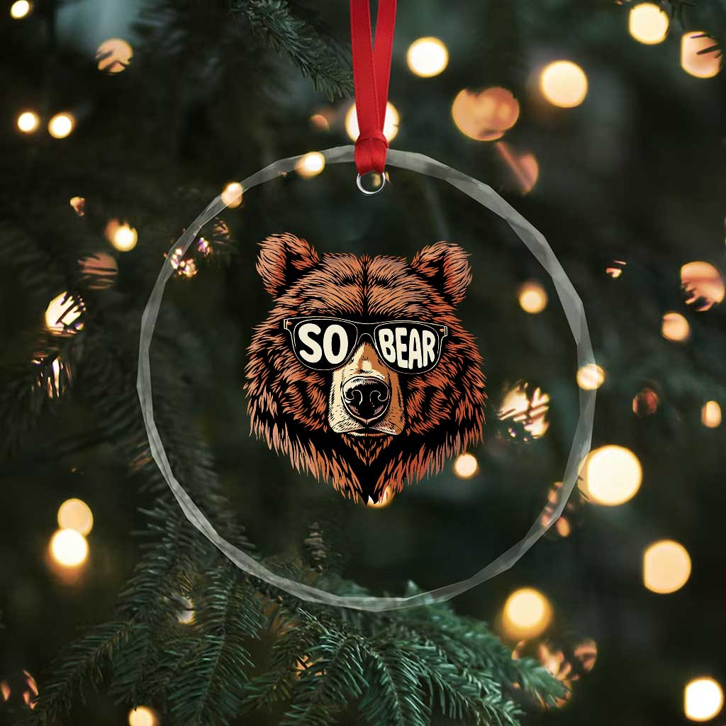 Sobriety Anniversary Sober Bear AA NA Recovery Crystal Glass Ornament TS11 Print Your Wear