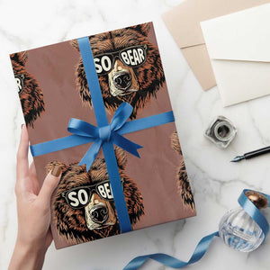 Sobriety Anniversary Sober Bear AA NA Recovery Wrapping Paper Roll TS11 Mocha Print Your Wear