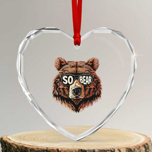 Sobriety Anniversary Sober Bear AA NA Recovery Heart Crystal Glass Ornament TS11 Transparent Glass 3'' Heart Print Your Wear