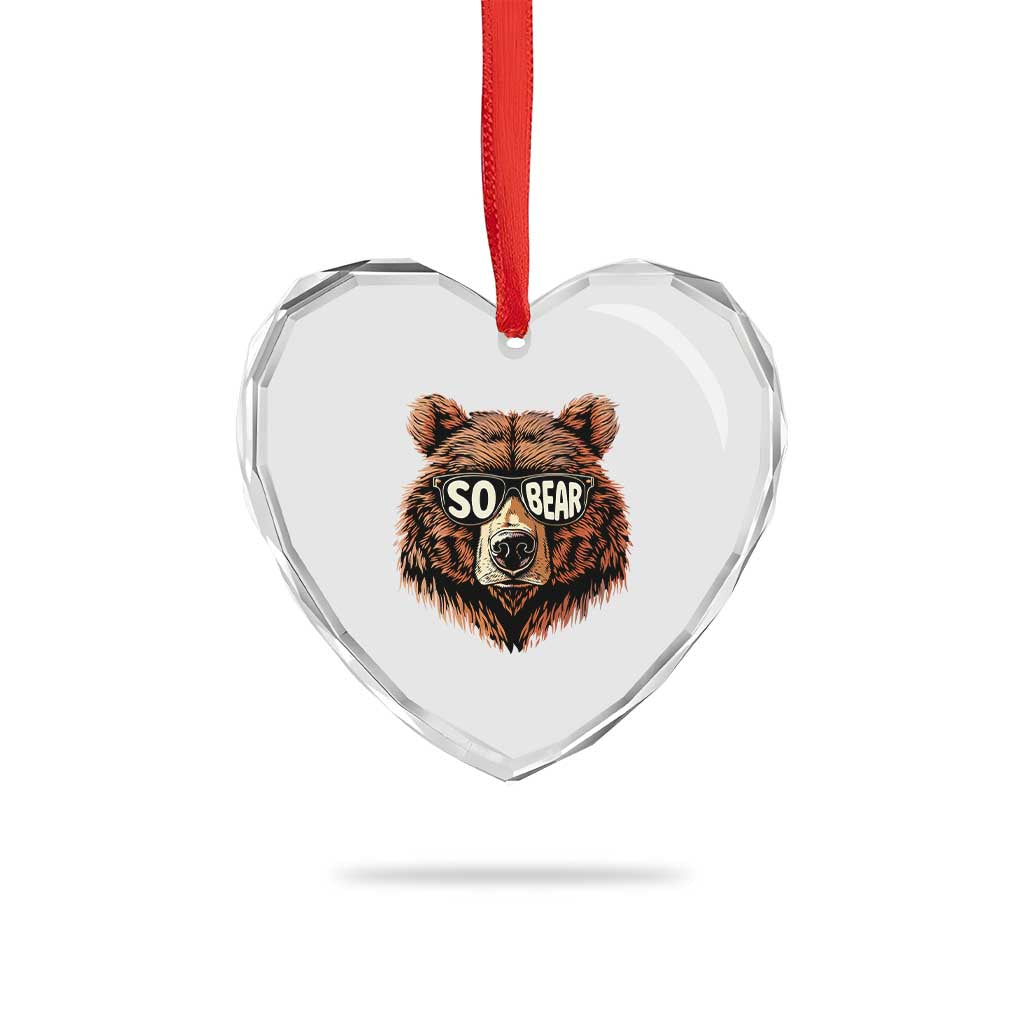 Sobriety Anniversary Sober Bear AA NA Recovery Heart Crystal Glass Ornament TS11 Print Your Wear