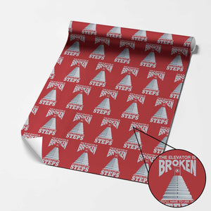 Sobriety Anniversary Sober Wrapping Paper Roll The Elevator is Broken You Will Have To Use The Steps TS11 Red Print Your Wear
