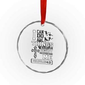 Soccer Christian Gift Crystal Glass Ornament I Can Do All Things Through Christ TS12 Print Your Wear