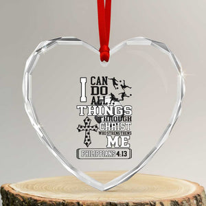 Soccer Christian Gift Heart Crystal Glass Ornament I Can Do All Things Through Christ TS12 Transparent Glass 3'' Heart Print Your Wear