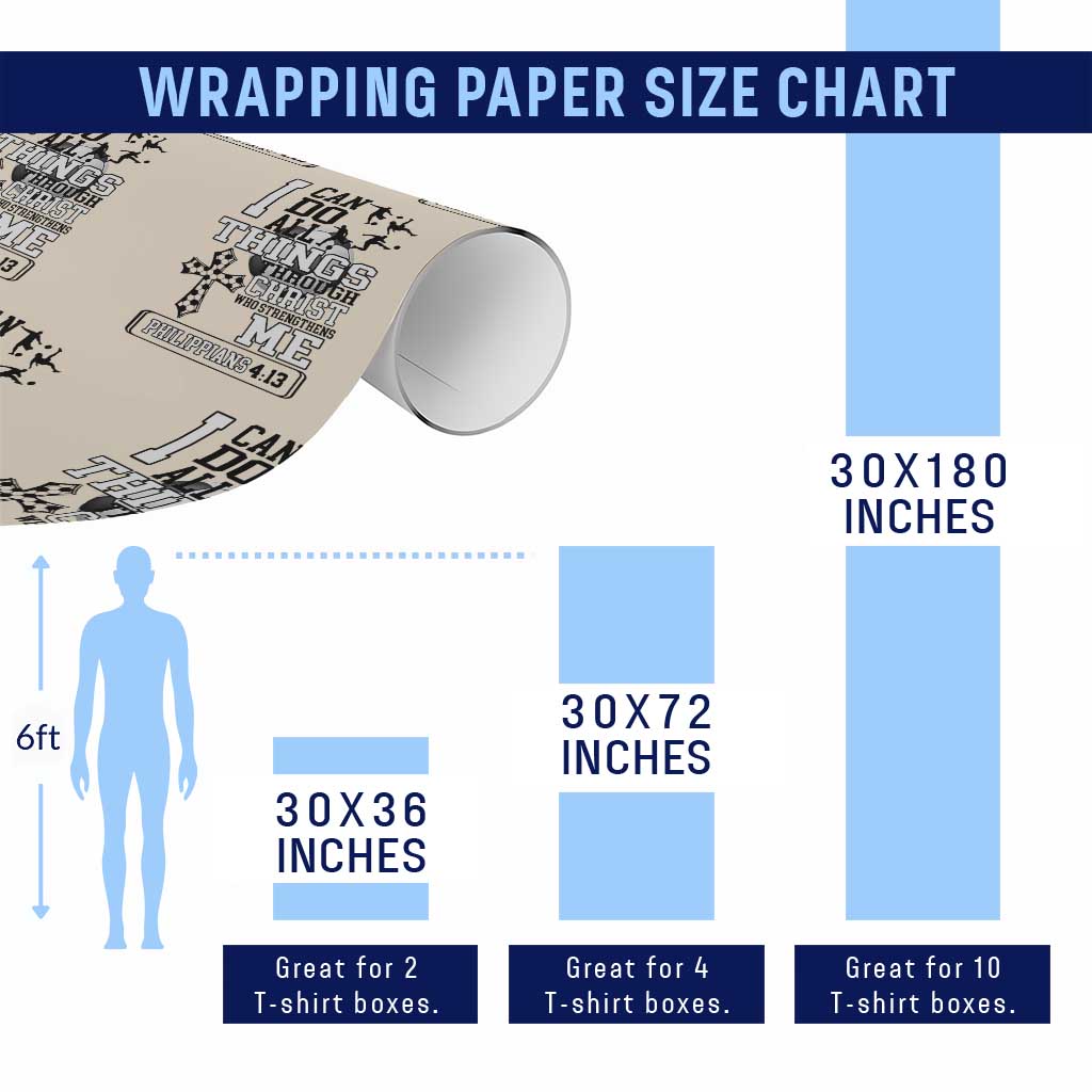 Soccer Christian Gift Wrapping Paper Roll I Can Do All Things Through Christ TS12 Print Your Wear