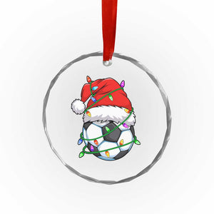 Soccer Christmas Crystal Glass Ornament Santa Hat Sports Xmas Pajamas TS10 Print Your Wear