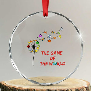 Soccer Dandelion Flower Crystal Glass Ornament The Game Of The World TS12 Transparent Glass 3'' Circle Print Your Wear