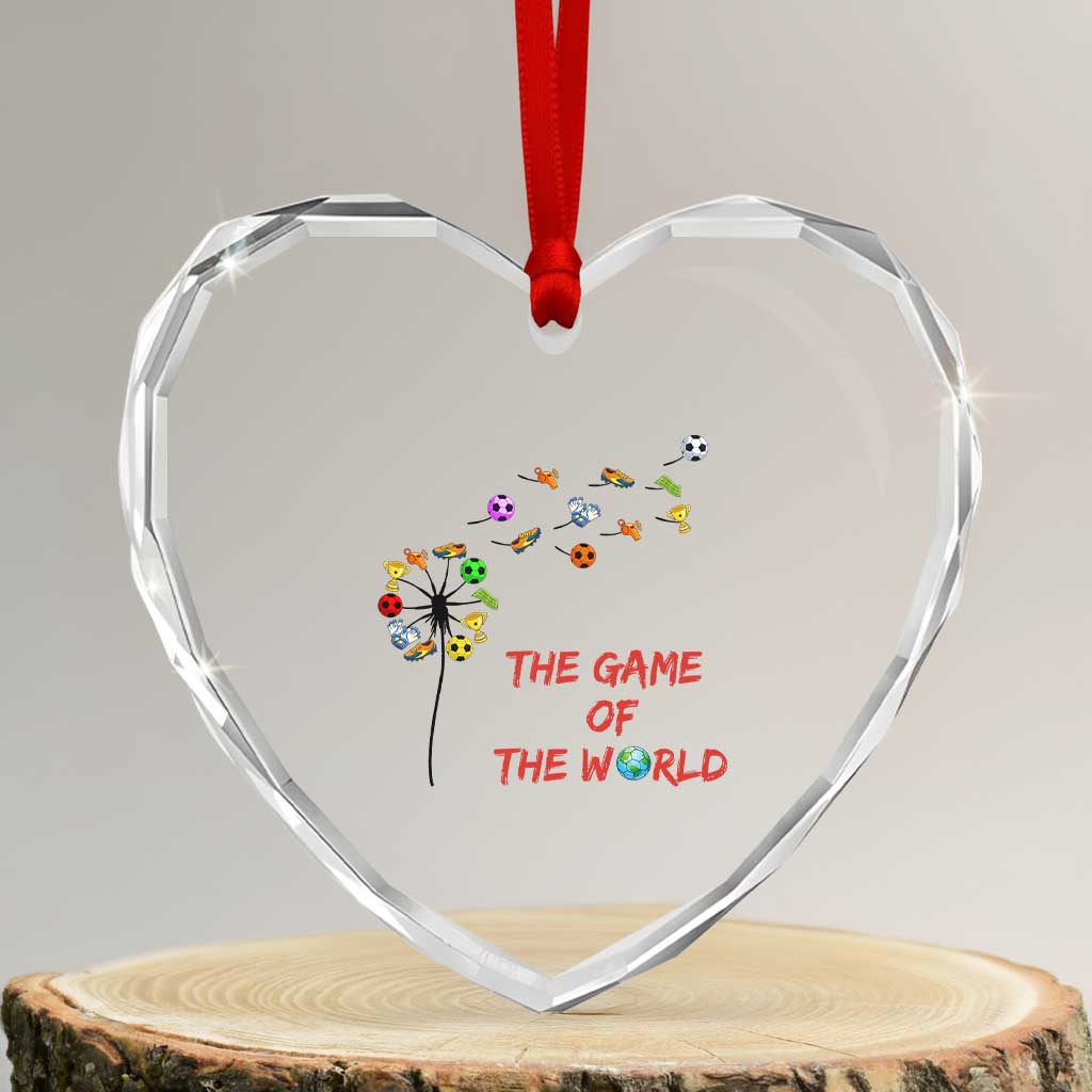 Soccer Dandelion Flower Heart Crystal Glass Ornament The Game Of The World TS12 Transparent Glass 3'' Heart Print Your Wear