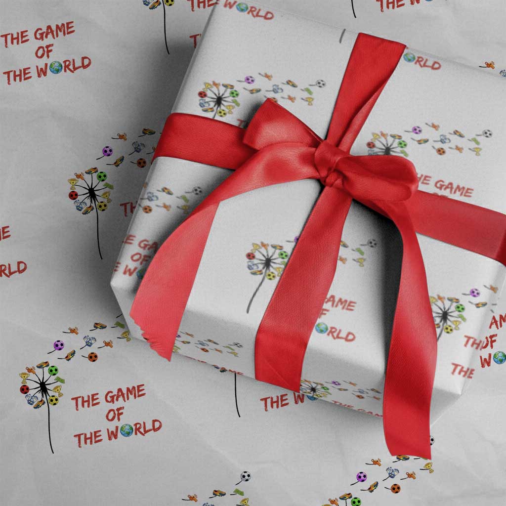Soccer Dandelion Flower Wrapping Paper Roll The Game Of The World TS12 White Print Your Wear