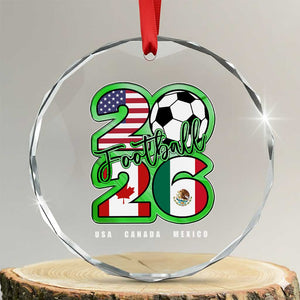 Soccer Football Lover Crystal Glass Ornament USA Canada Mexico Pride 26 TS11 Transparent Glass 3'' Circle Print Your Wear