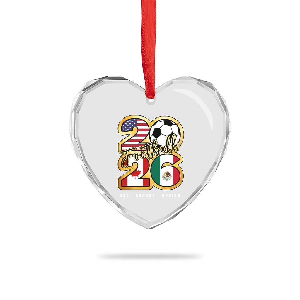 Soccer Football Lover Heart Crystal Glass Ornament USA Canada Mexico Pride 2026 TS11 Print Your Wear
