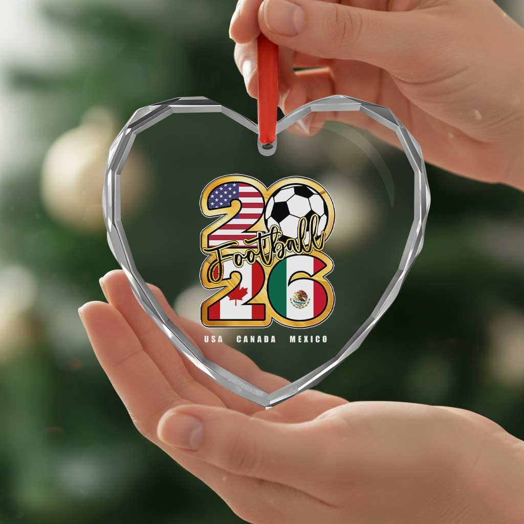 Soccer Football Lover Heart Crystal Glass Ornament USA Canada Mexico Pride 2026 TS11 Print Your Wear