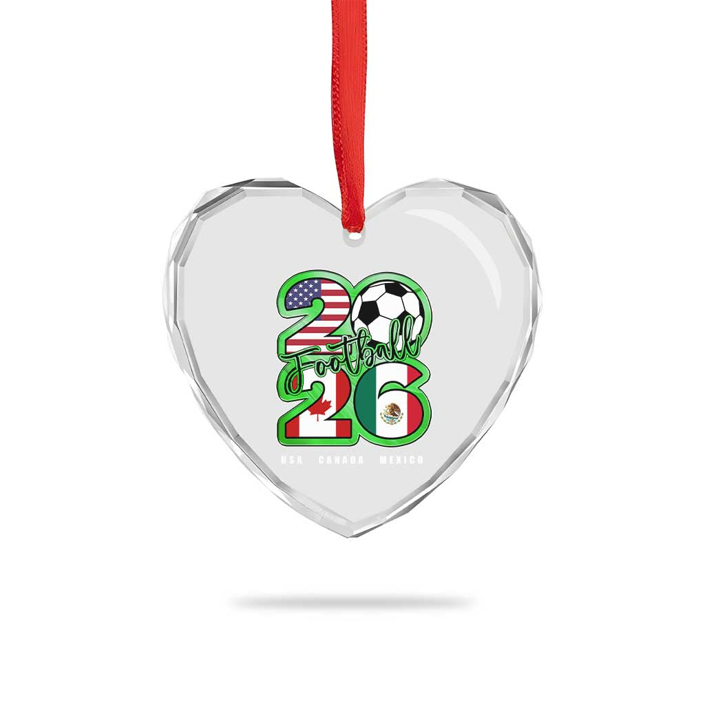 Soccer Football Lover Heart Crystal Glass Ornament USA Canada Mexico Pride 26 TS11 Print Your Wear