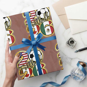 Soccer Football Lover Wrapping Paper Roll USA Canada Mexico Pride 2026 TS11 Mocha Print Your Wear
